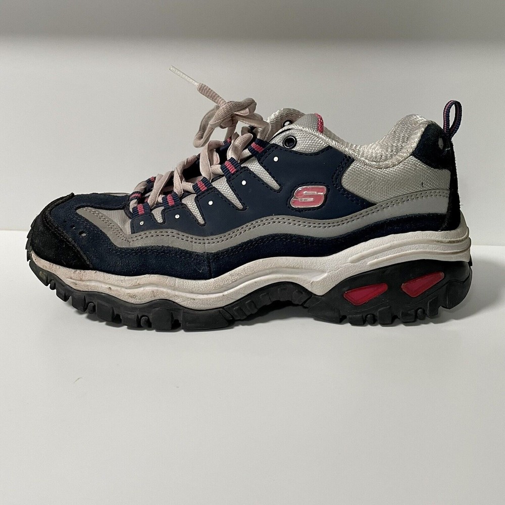 Skechers Y2K Energy Wave Linxe Sneaker size 7.5 extra wide navy pink womens shoe